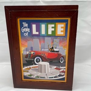Vintage Game Collection in Wood Box The Game of Life Hasbro